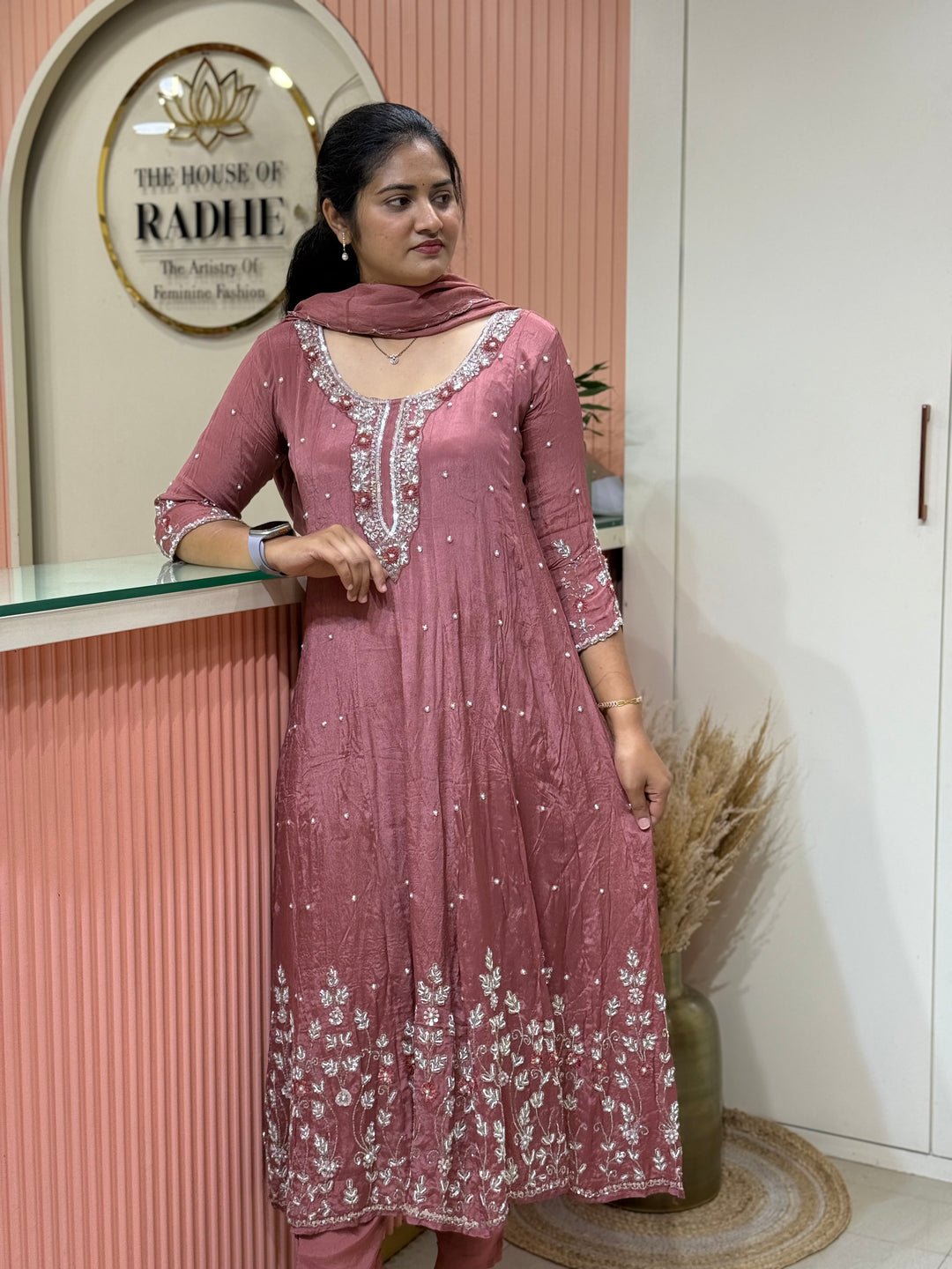 Pure Chinon Festive Collection | Full Handwork, Sequin &amp; Cut Dana | R177