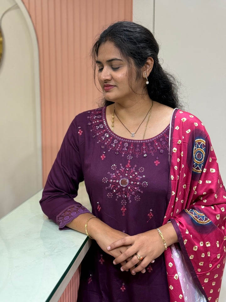Gaji Satin Collection with Bandini print ( Dupatta Gaji Satin ) | R229