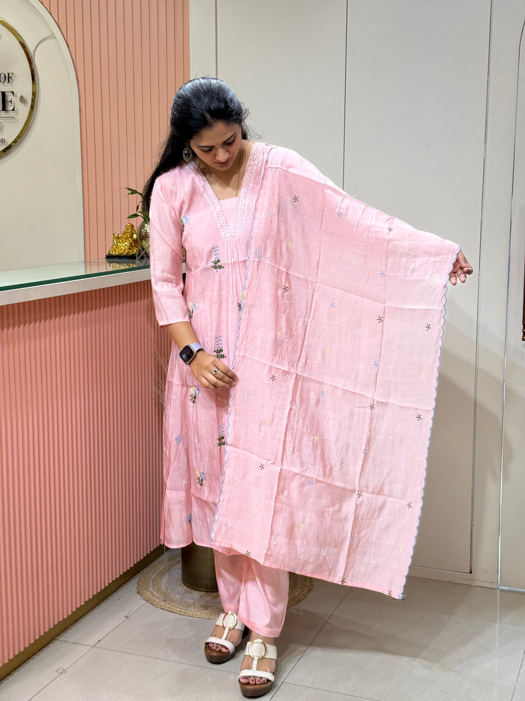 Mul Chanderi Collection with Embroidery work | R179