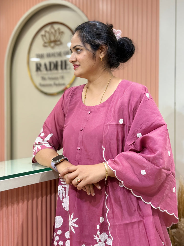 Mul Chanderi with Embroidery work | R204