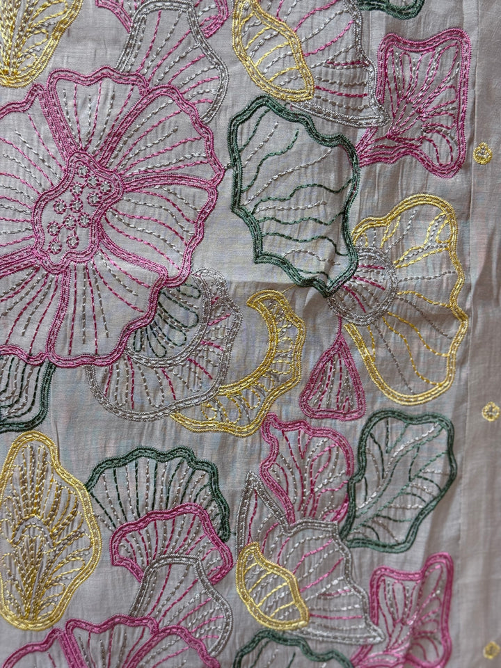 Mul Chanderi with Embroidery work ( Cotton Lining )| R204