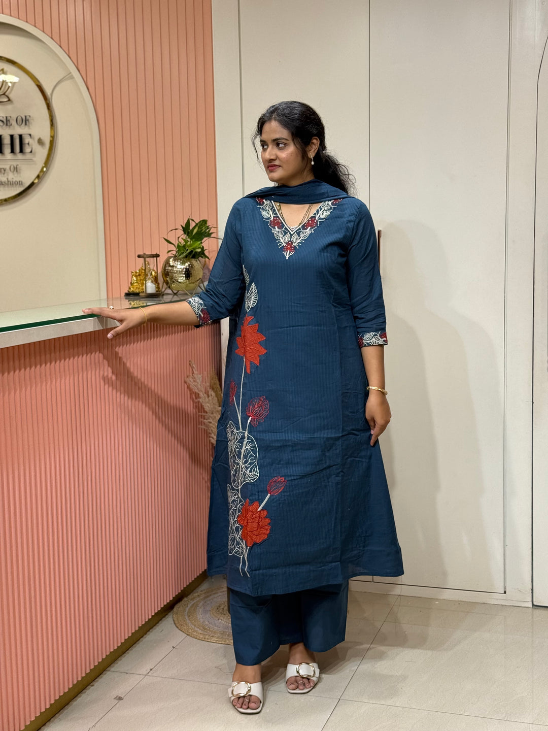 Mul Mul Cotton Collection with Beautiful Embroidery Work (Cotton Lining )| R181