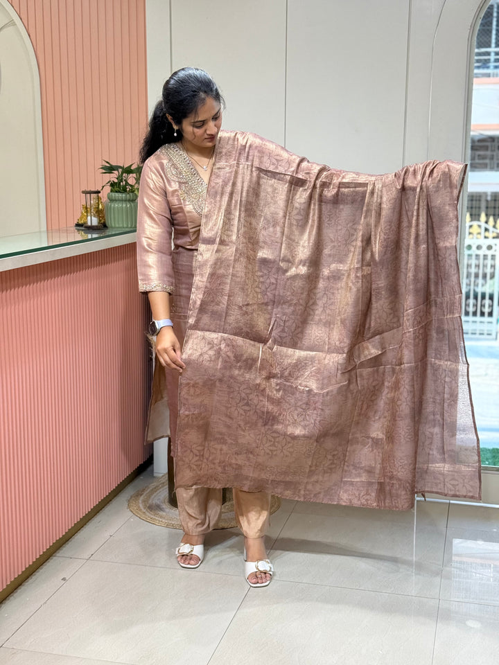Kanjivaram Tissue Collection | Handwork Yoke | Full-Length Dupatta | R228