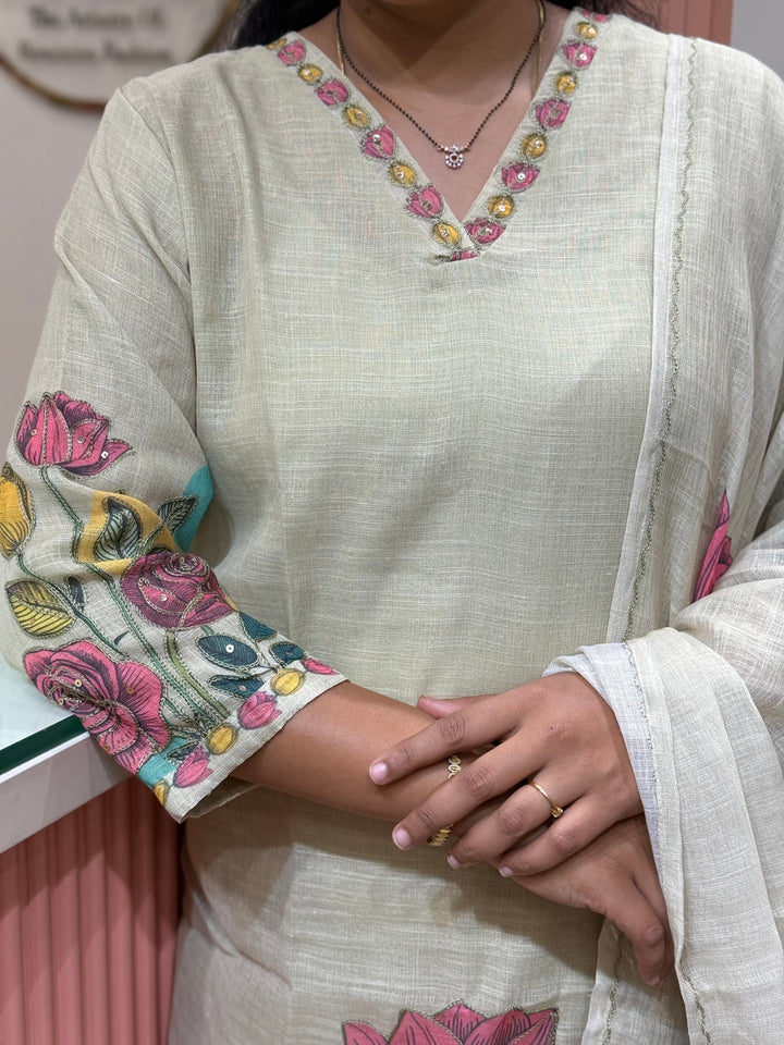 Linen Cotton 3 Pcs Set Collection with Cotton Lining | R146