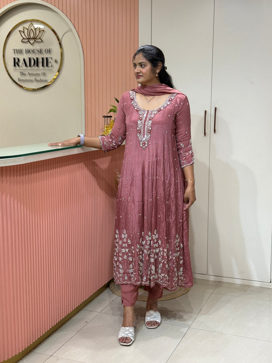 Pure Chinon Festive Collection | Full Handwork, Sequin &amp; Cut Dana | R177