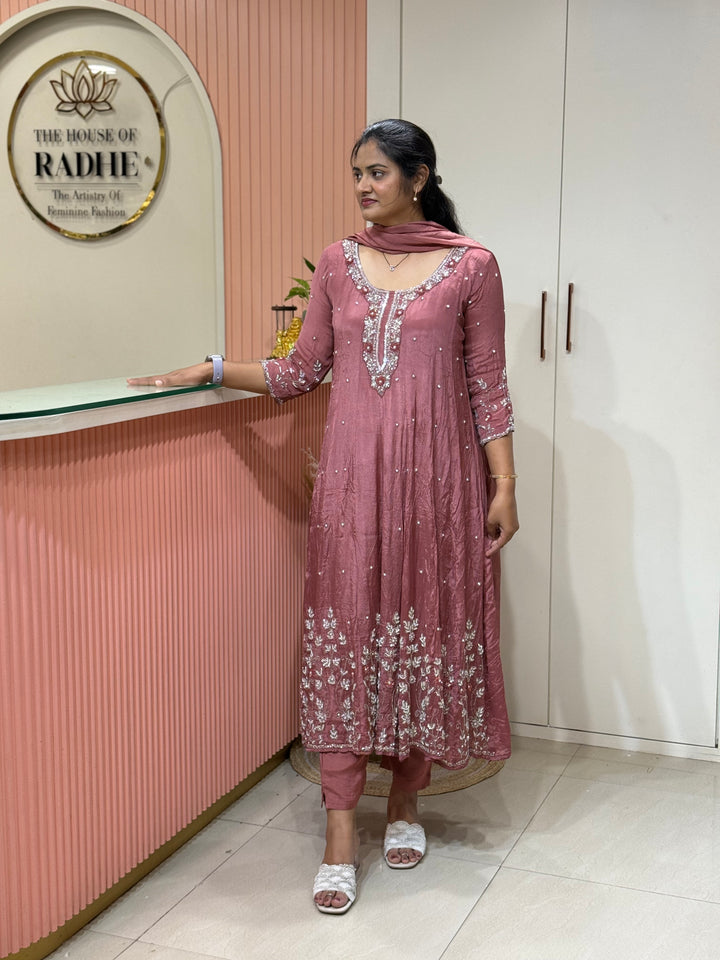 Pure Chinon Festive Collection | Full Handwork, Sequin &amp; Cut Dana | R177