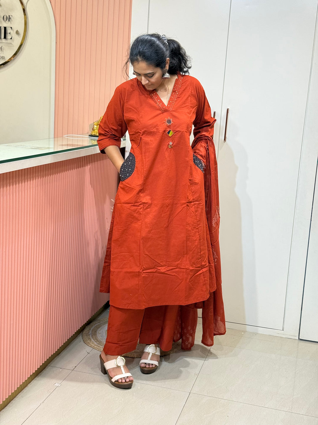 Trending Cotton 3 Pcs Kurta Set for Women Summer Collection |RADHE99