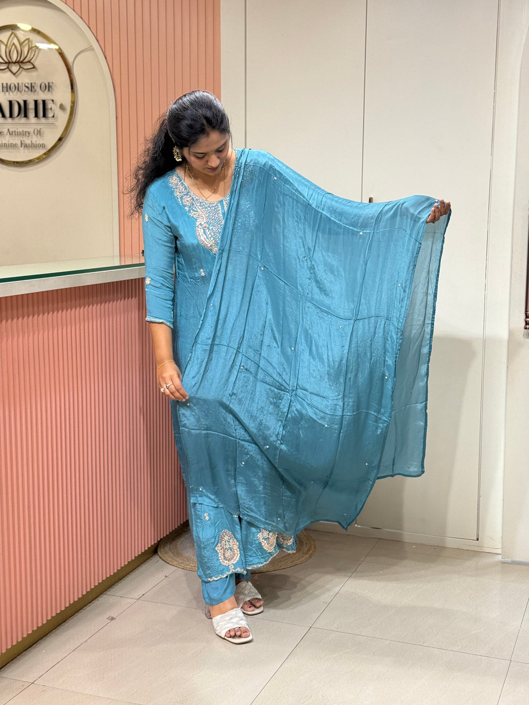 Pure Chinon Handwork Collection Party Wear  | R177