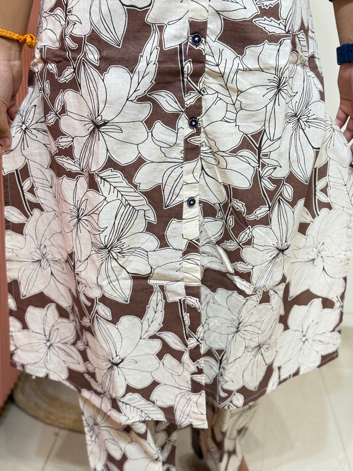 Flex Cotton 2 piece collection with floral work | R137
