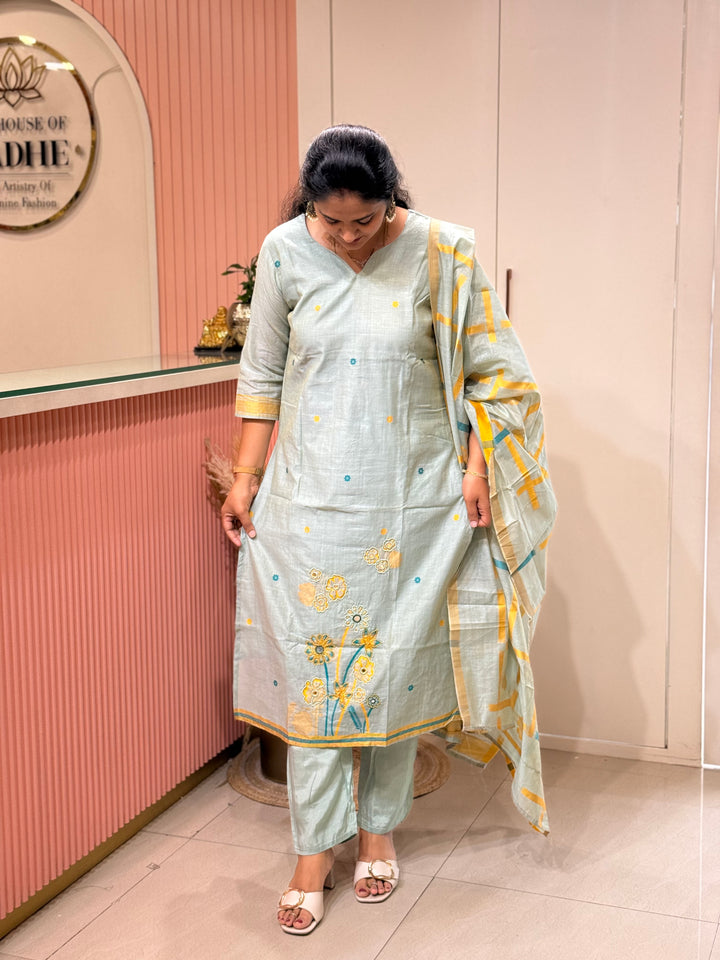 Jamdhani Designer Collection with Full Length weaving | R211