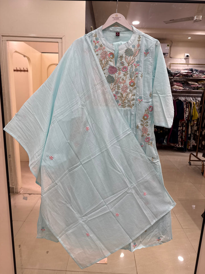 Pure Mul Cotton with Embroidery Work (Cotton Lining)  | R168