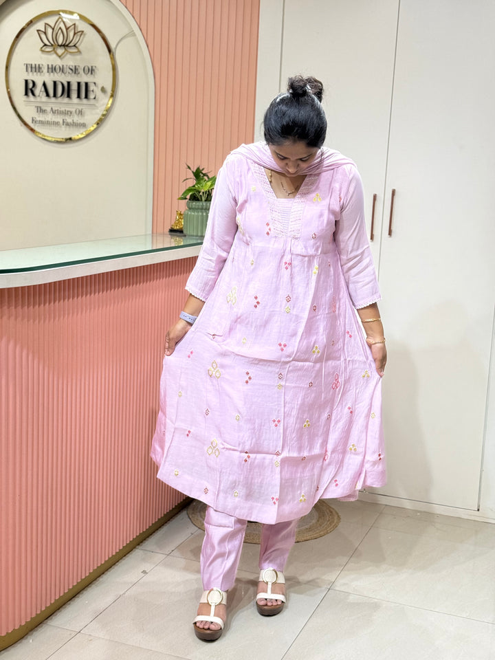Mul Chanderi Collection with Embroidery work (Cotton Lining)| R204