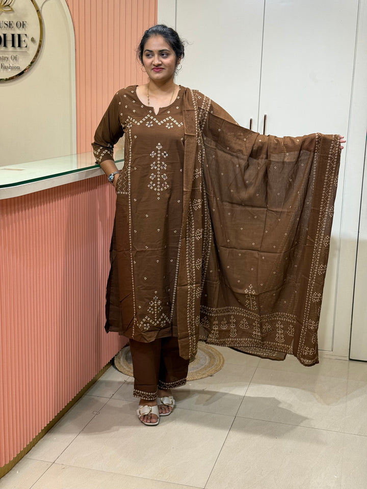 60-60 cotton 3 piece kurta set| R170