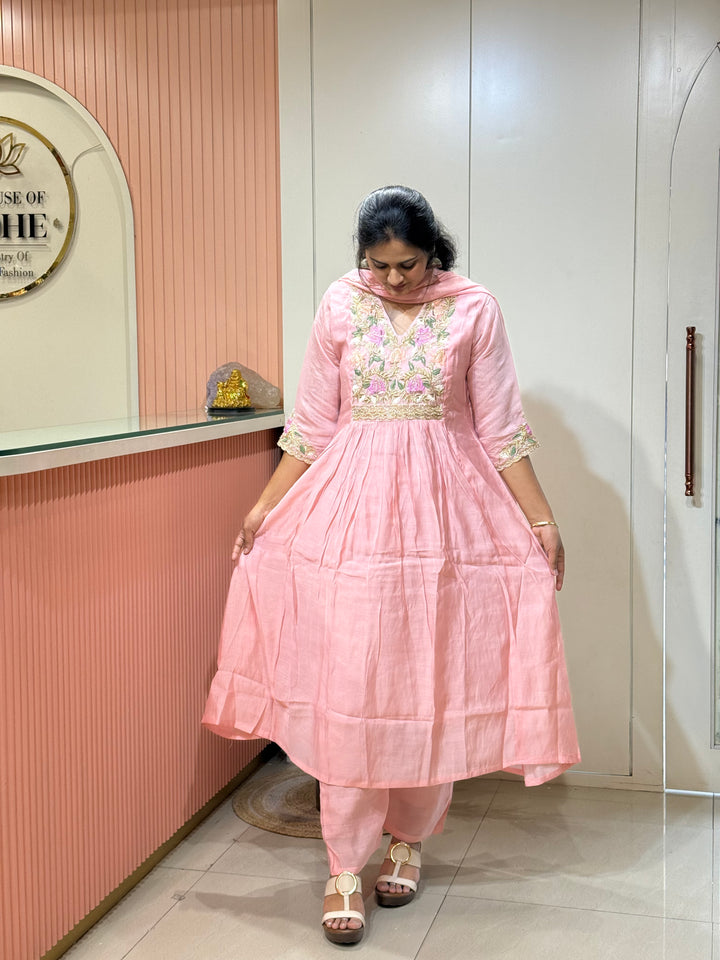 Premium Mul Chanderi Handwork Collection | R206