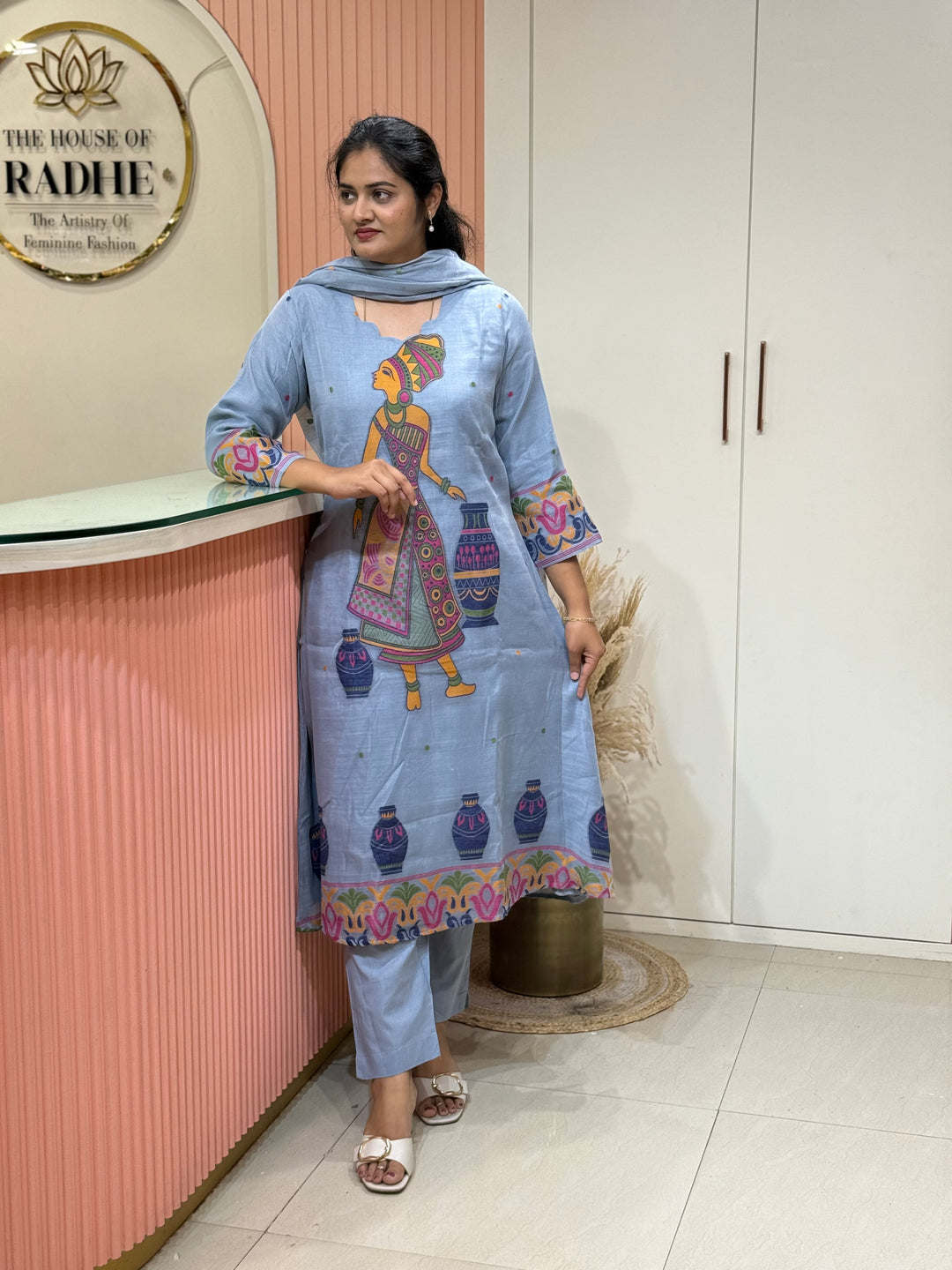 Pure Jamdhani Designer 3 Pcs Set Collection (Cotton Lining)| R211
