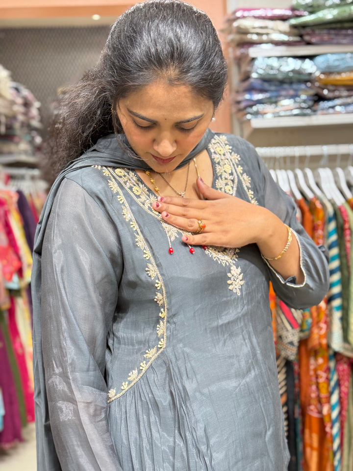 Pure Mul Chanderi Collection with Handwork ( Cotton Lining) | R229