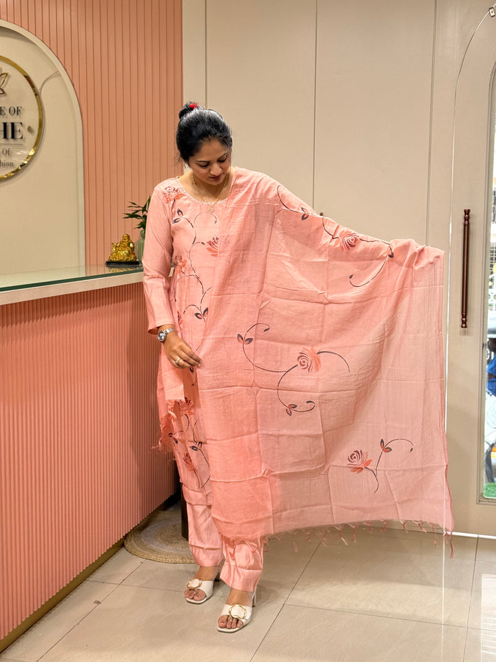Premium Mul Chanderi Collection with Floral Work | R217