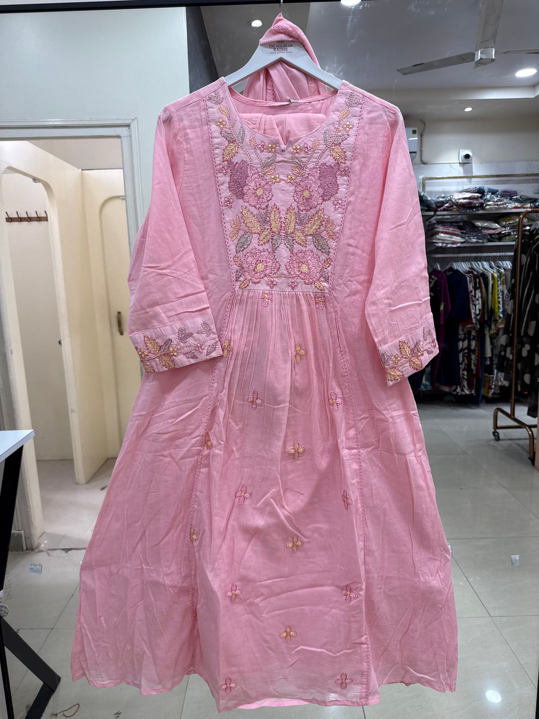 Pure Mul Cotton with Embroidery Work (Cotton Lining)  | R168