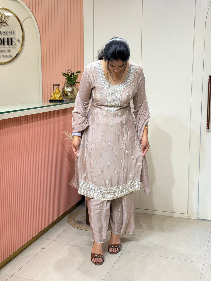 Pure Chinon Handwork Collection Party Wear  | R177