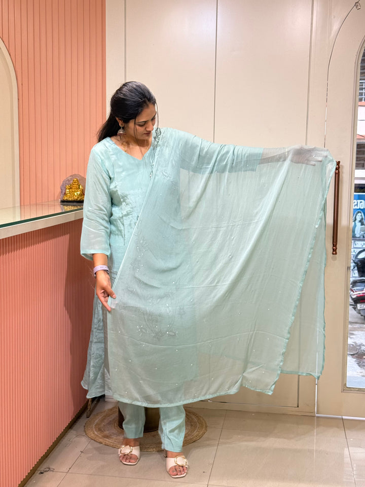 Pure Chinon Handwork Collection Party Wear  | R177