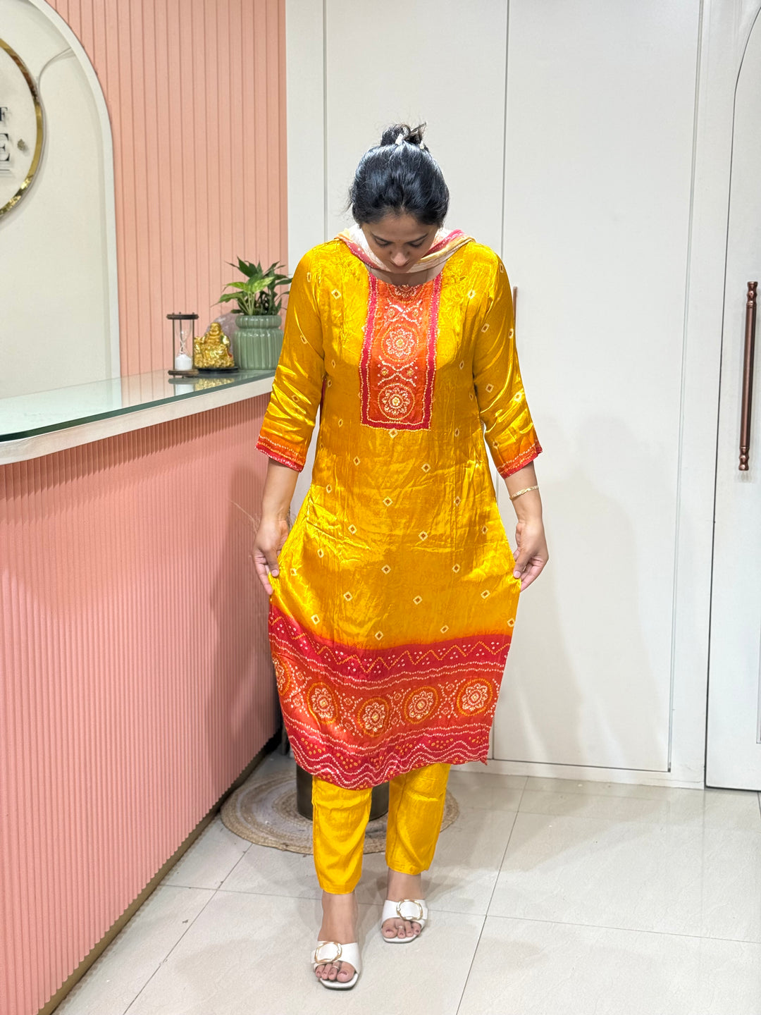 Gaji Satin Collection with Bandini print ( Dupatta Gaji Satin ) | R227