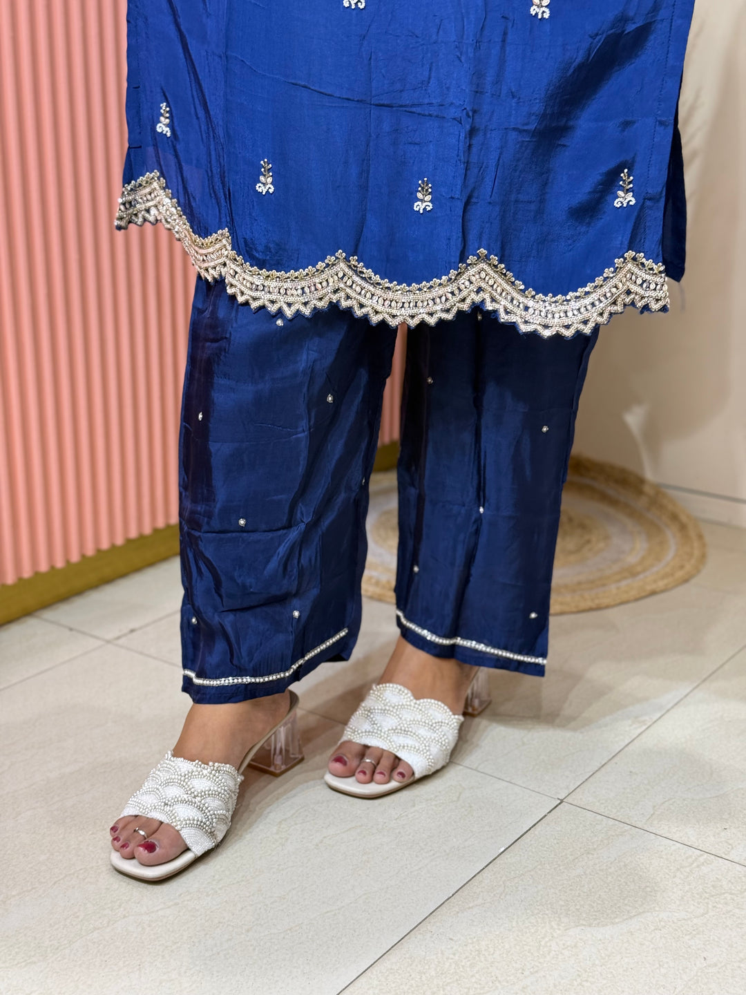Pure Chinon Heavy Handwork Flared Palazzo Collection | R117