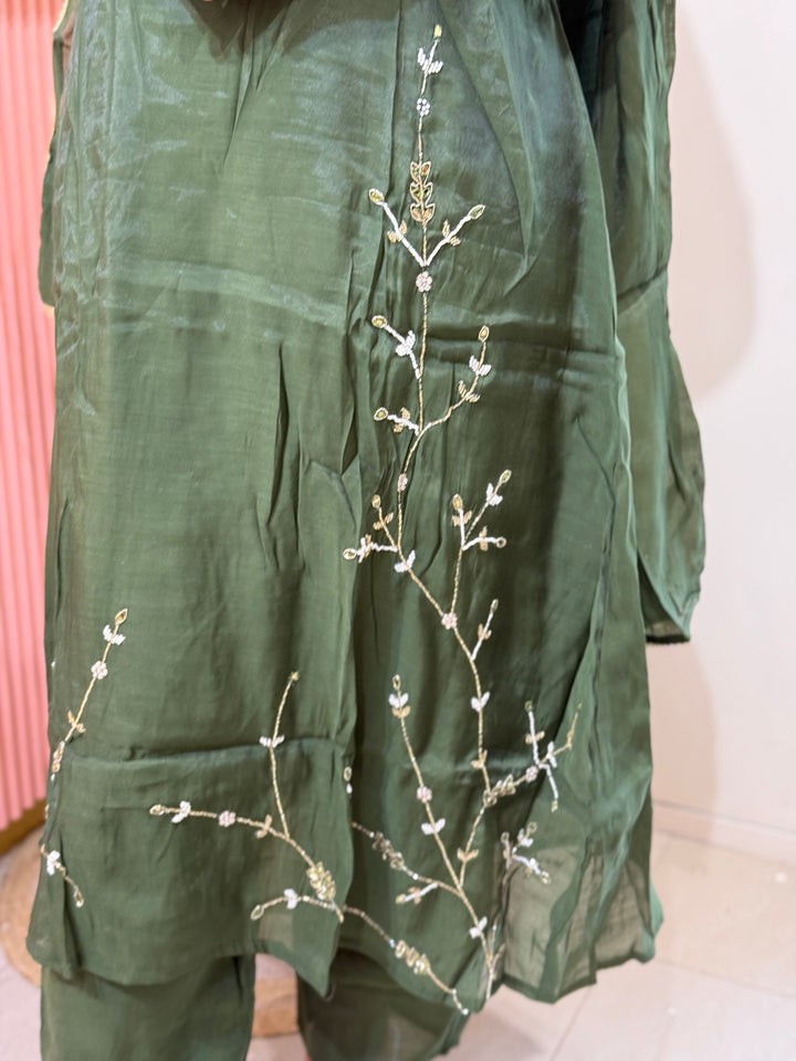 S Mul Chanderi 3 Pc Suit Collection Semi Party Wear | R138