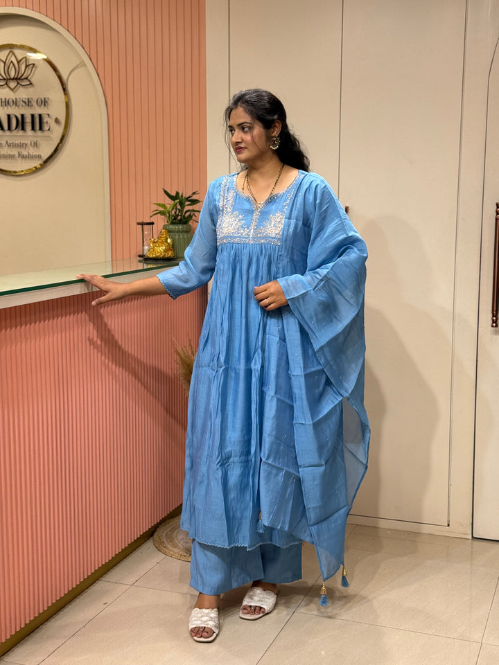 Mul Chanderi Collection with Handwork ( Cotton Lining )| R217