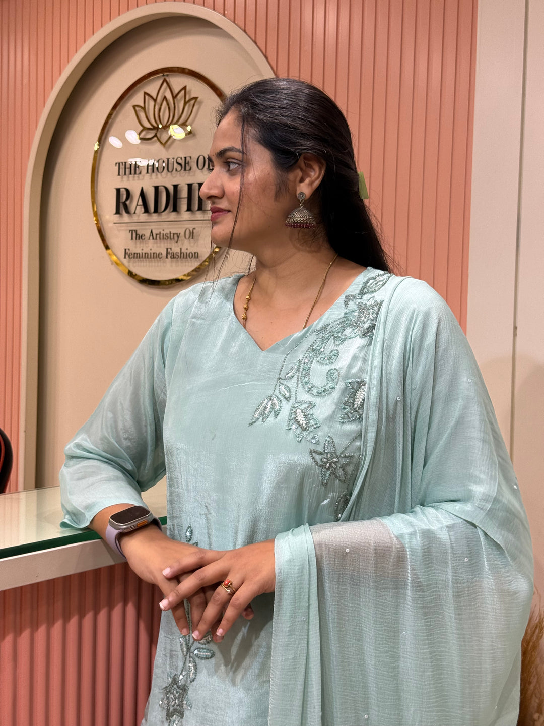 Pure Chinon Handwork Collection Party Wear  | R177
