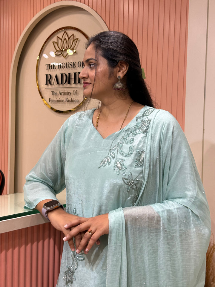 Pure Chinon Handwork Collection Party Wear  | R177