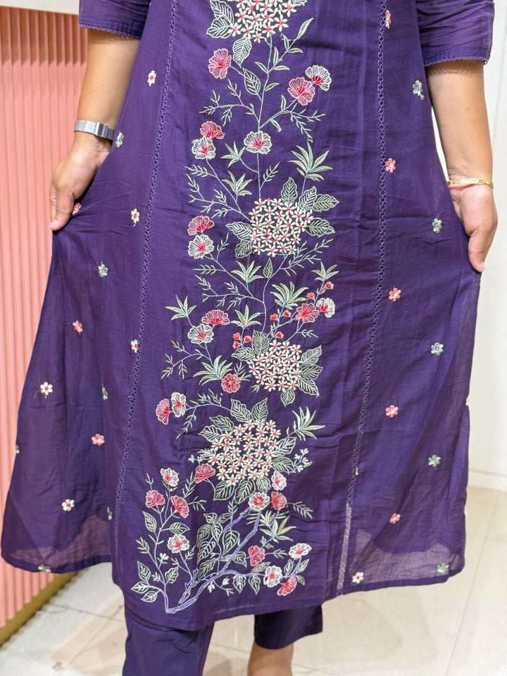 Mul Cotton Collection with Embroidery work (Cotton Lining)| R181