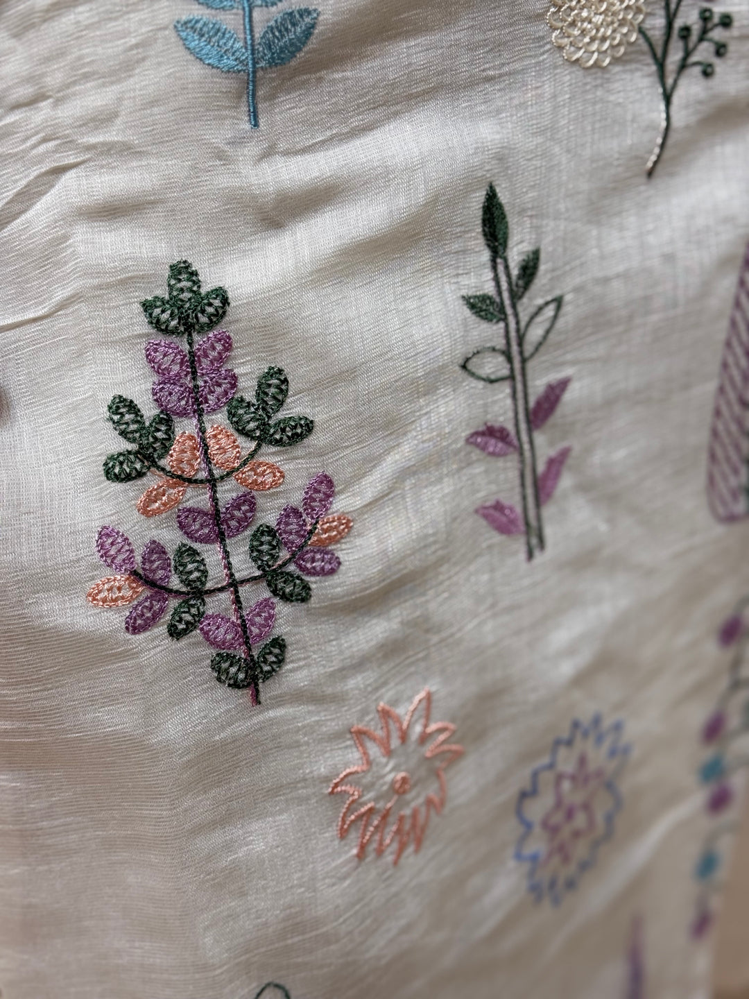 Coral Mul Chanderi Collection with Embroidery work | R179