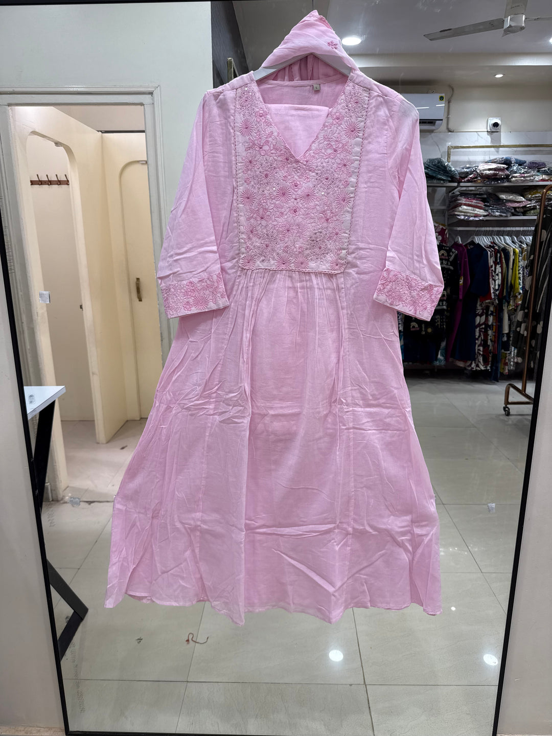 Pure Mul Cotton with Embroidery Work (Cotton Lining)  | R168