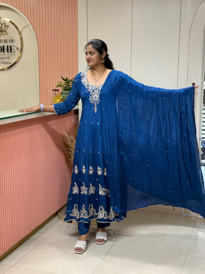 Pure Chinon Festive Collection | Full Handwork, Sequin &amp; Cut Dana | R177