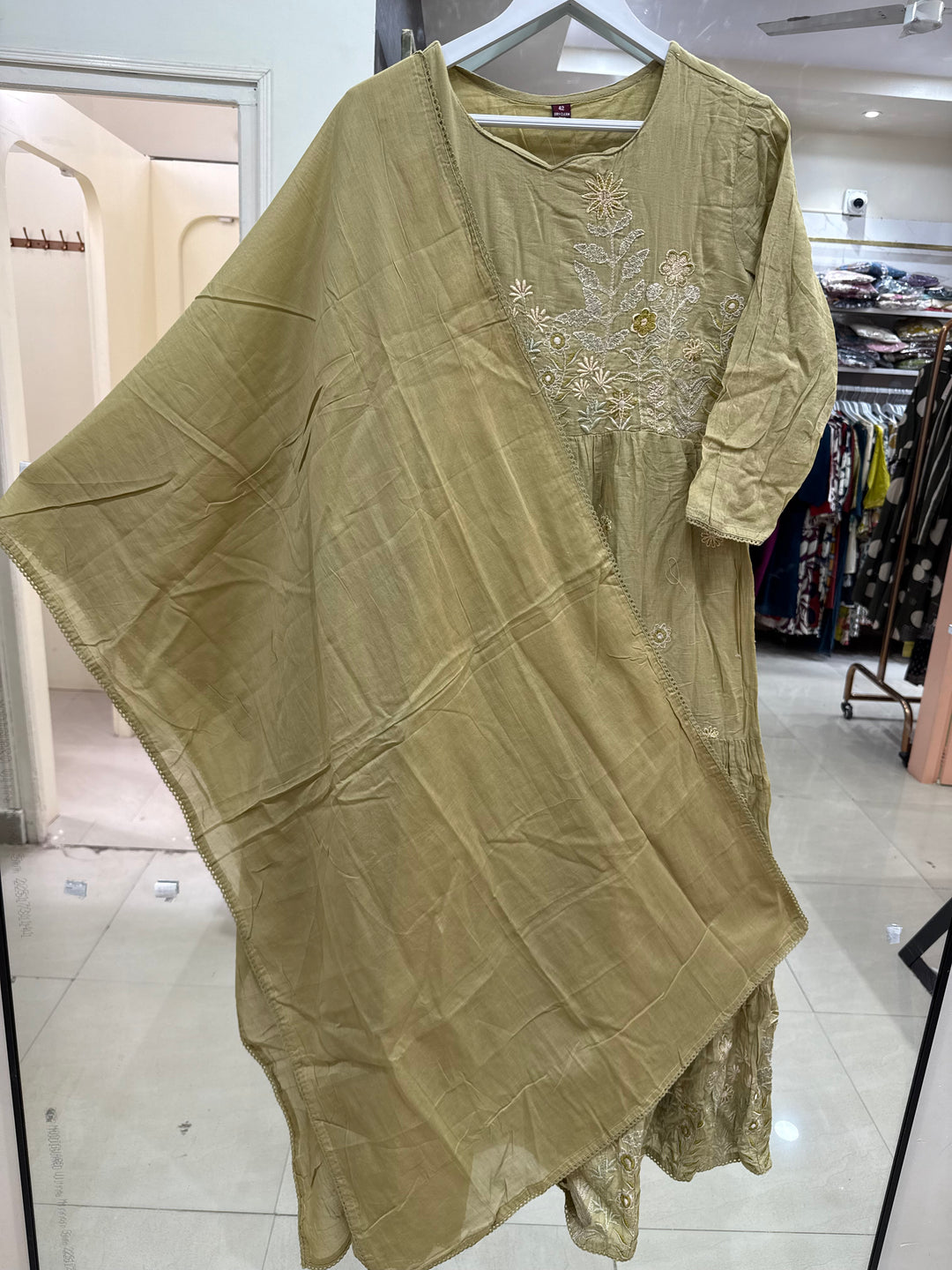Pure Mul Cotton with Embroidery Work (Cotton Lining)  | R168
