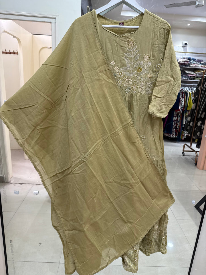 Pure Mul Cotton with Embroidery Work (Cotton Lining)  | R168