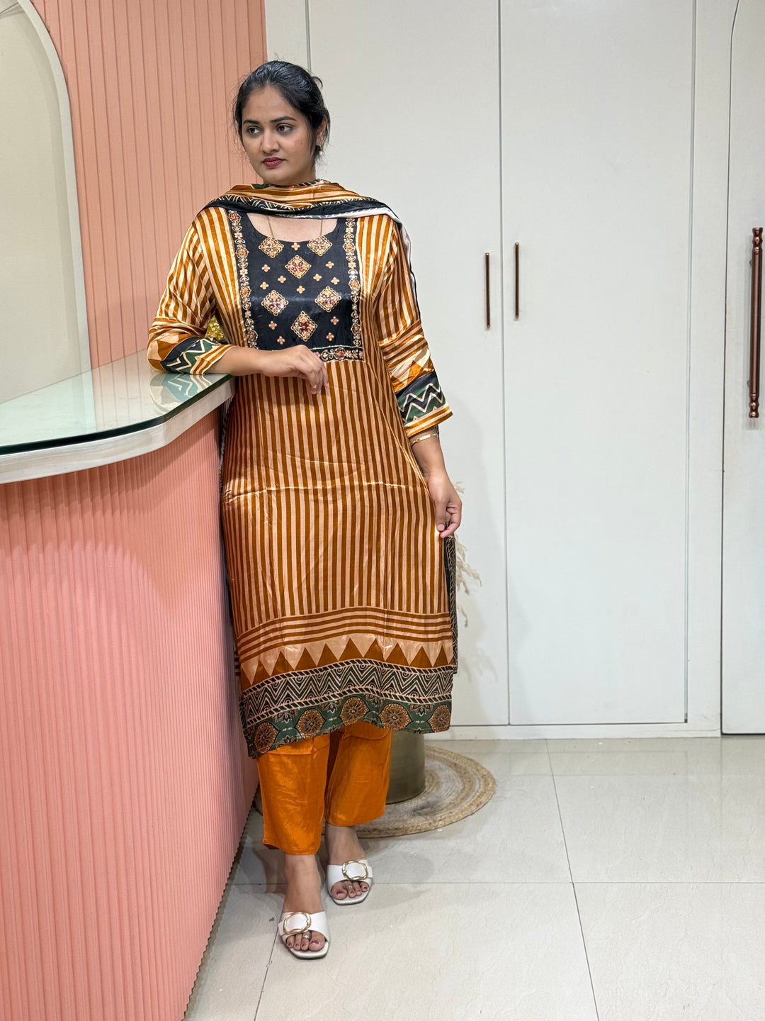 Gaji Satin Collection with Bandini print ( Dupatta Gaji Satin ) | R227