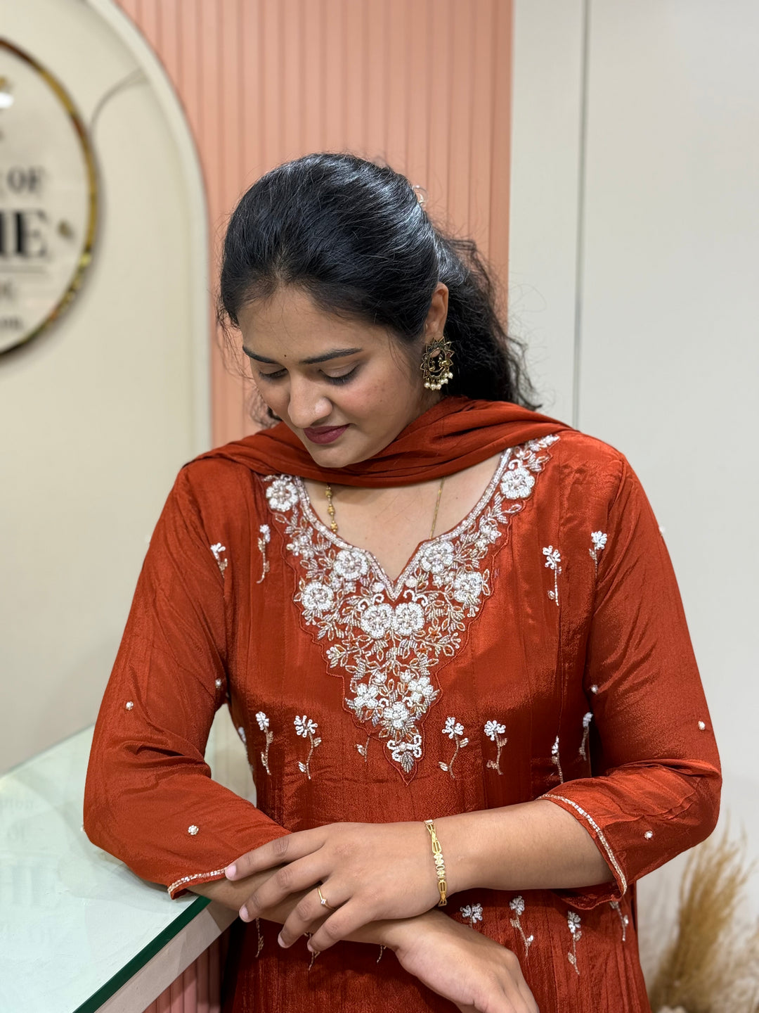 Pure Chinon Festive Collection | Full Handwork, Sequin &amp; Cut Dana | R177