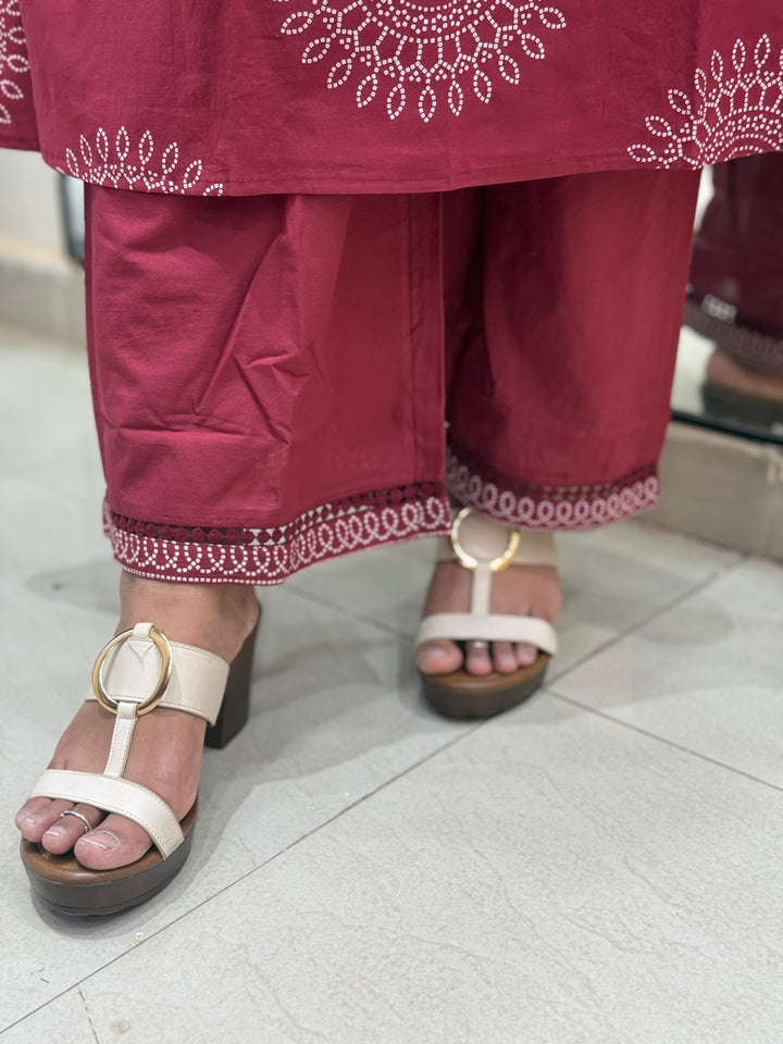 60-60 Cotton A-Line 3 Pc Kurta Set with Palazzo – RADHE97