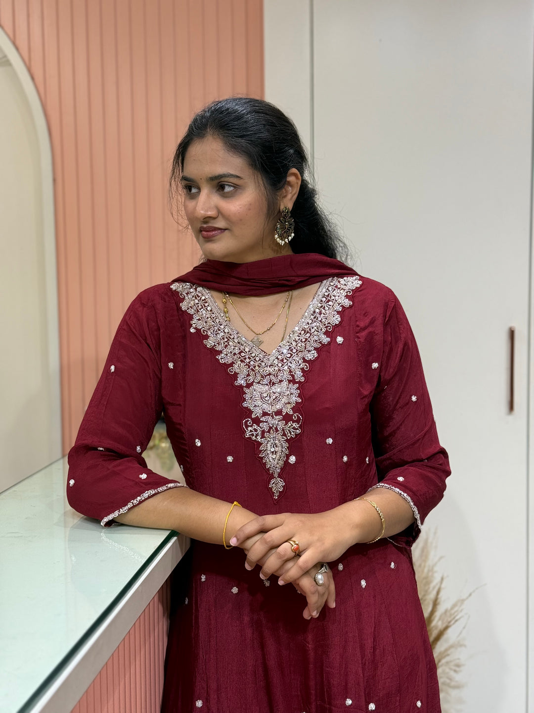 Pure Chinon Handwork Collection Party Wear | R177