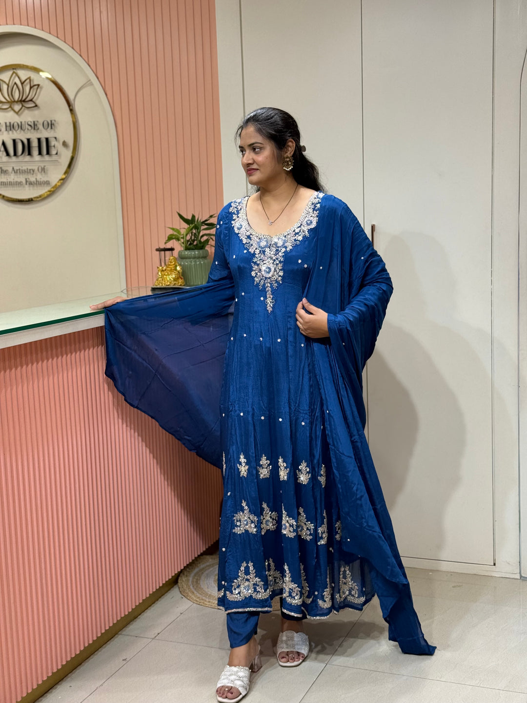 Pure Chinon Festive Collection | Full Handwork, Sequin &amp; Cut Dana | R177
