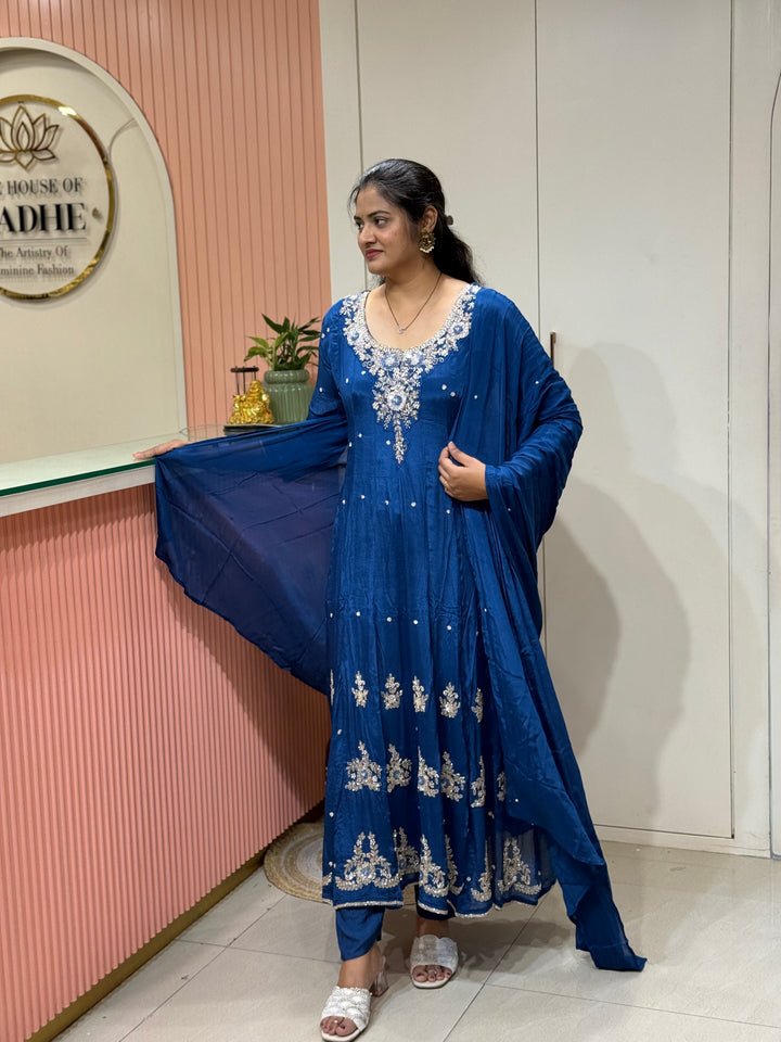Pure Chinon Festive Collection | Full Handwork, Sequin &amp; Cut Dana | R177