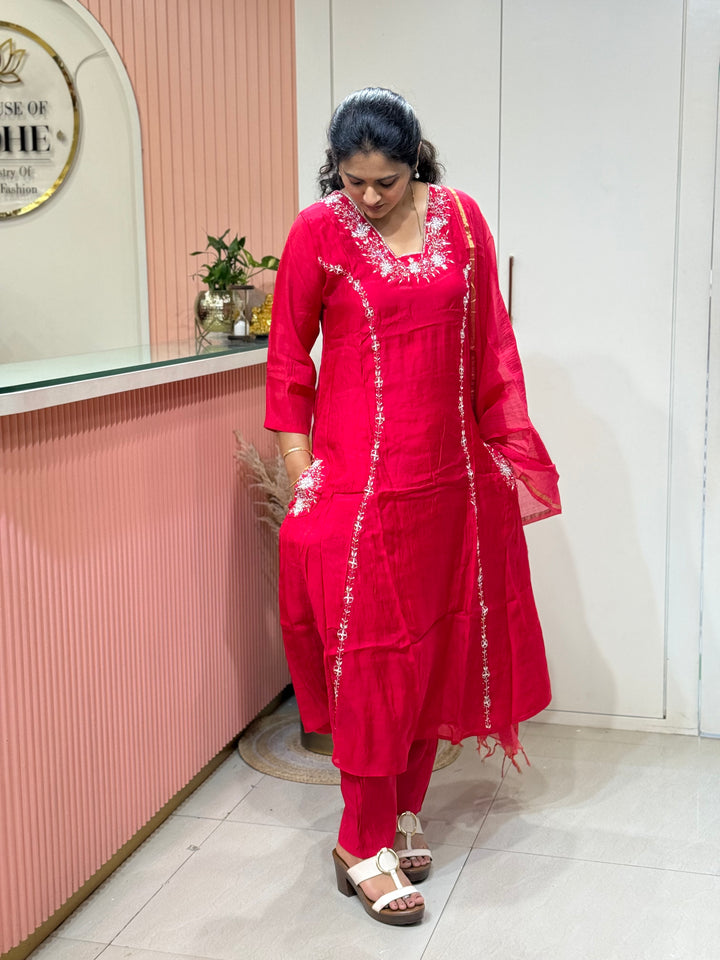 Mul Chanderi Partywear Collection |Cut Dana  &amp; Zardozi Work | R206