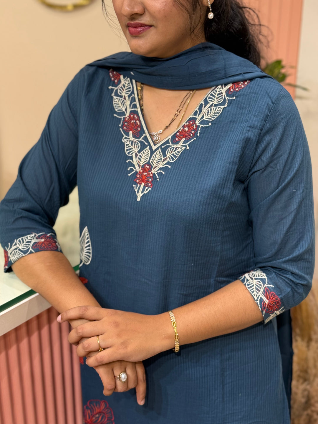 Mul Mul Cotton Collection with Beautiful Embroidery Work (Cotton Lining )| R181