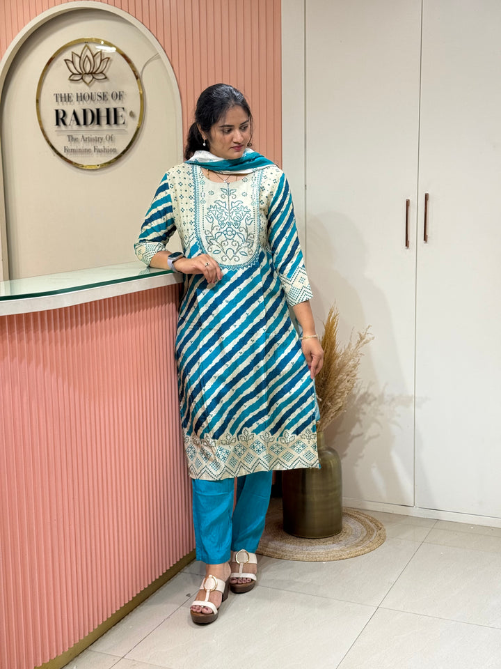 Tusser fabric with Bandhani design Collection (Cotton Lining )| R227