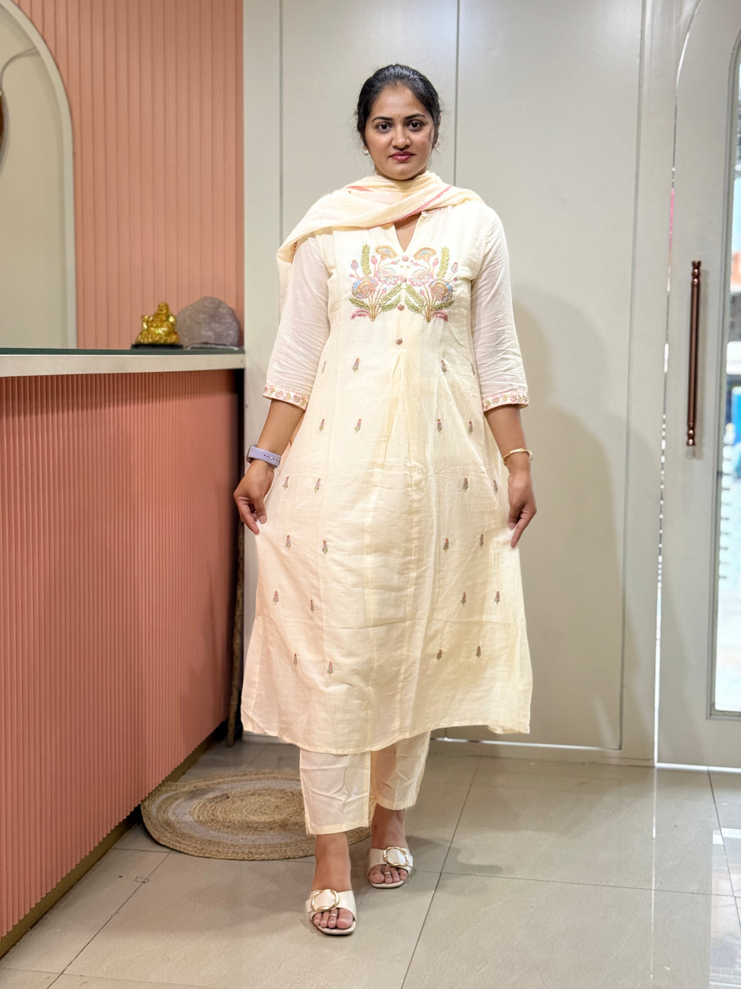 Pure Mul Cotton A-Line Collection With Embroidery Work| R168