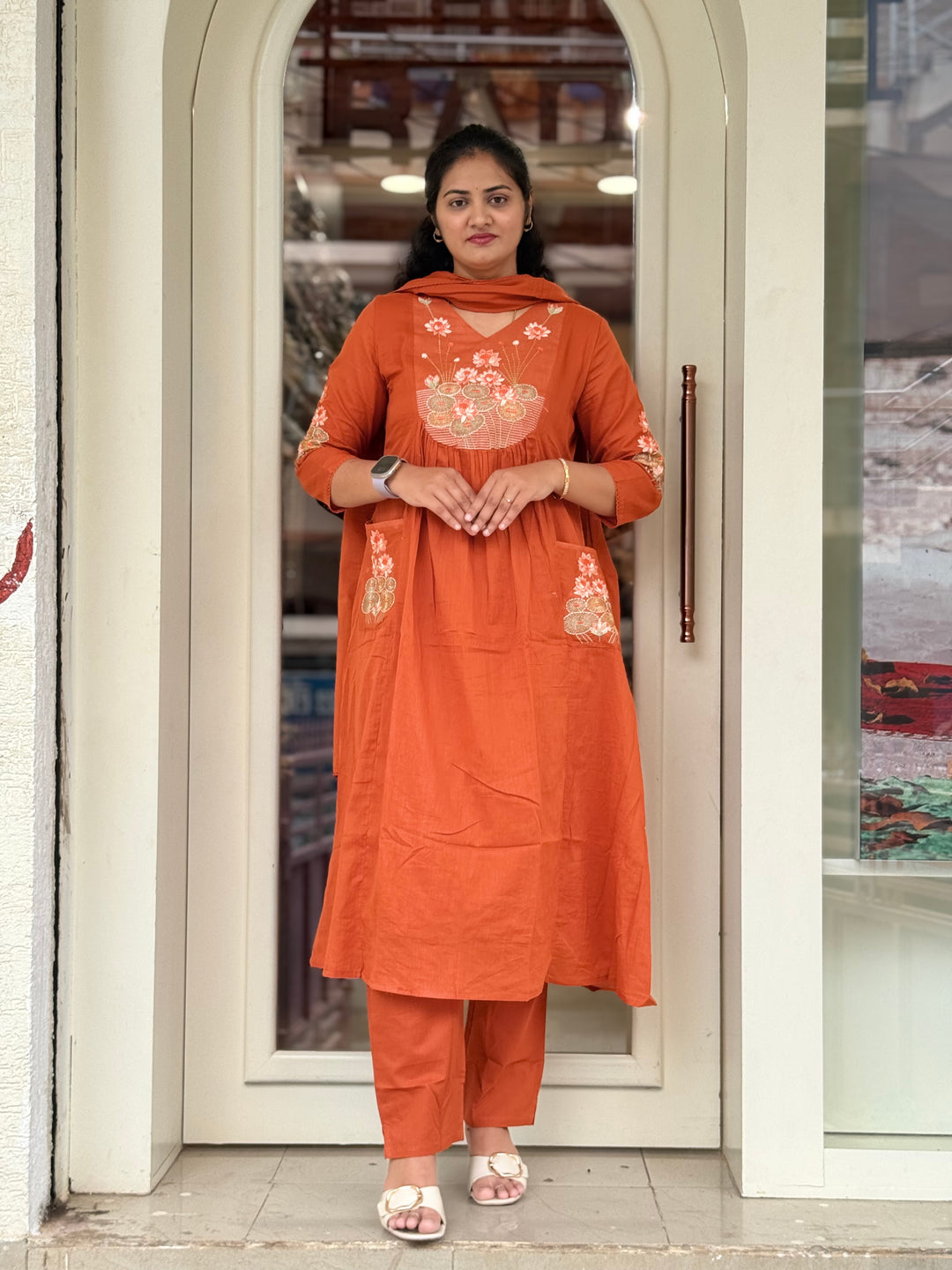 Mul Cotton with front Pockets (Cotton Lining )| R168
