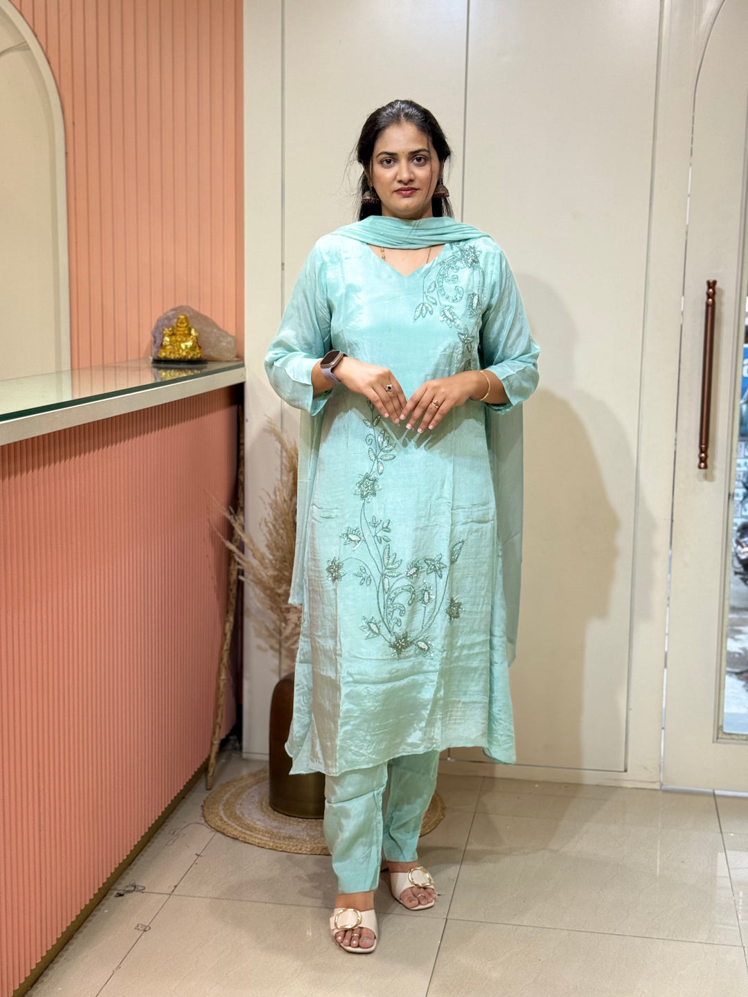 Pure Chinon Handwork Collection Party Wear  | R177