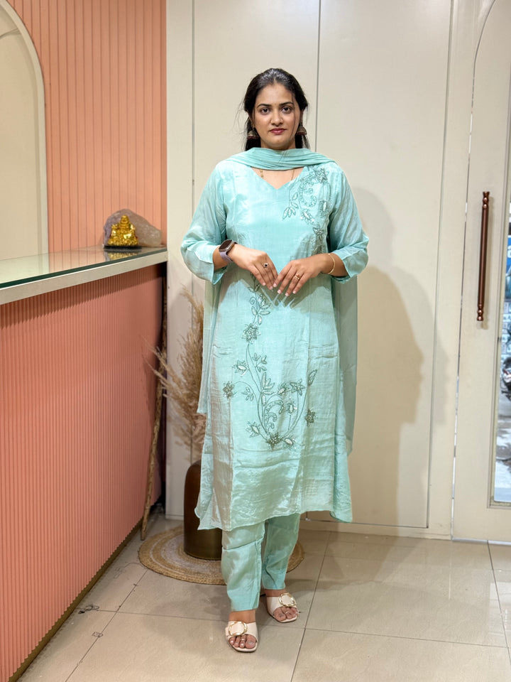 Pure Chinon Handwork Collection Party Wear  | R177