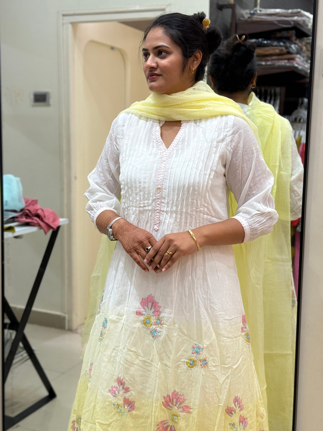 Premium Mul Cotton Ombré Shade Collection With Kota Doria Dupatta | R176